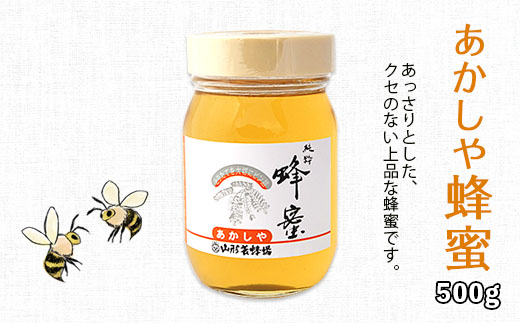純粋蜂蜜 あかしや蜂蜜 500g FZ19-491: 山形市ANAのふるさと納税