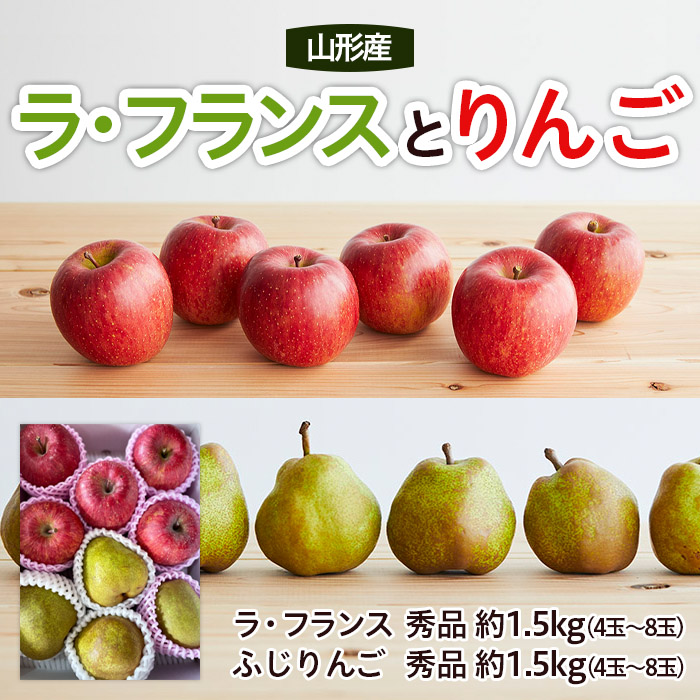 山形ラ・フランスとりんごのセット 秀品 約3kg 【令和7年産