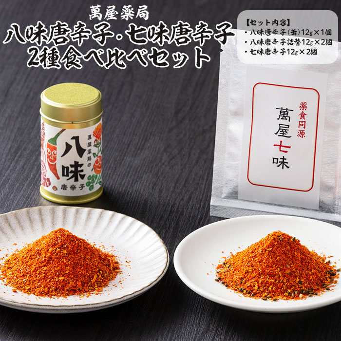 【萬屋薬局】八味唐辛子・七味唐辛子2種食べ比べセット 薬