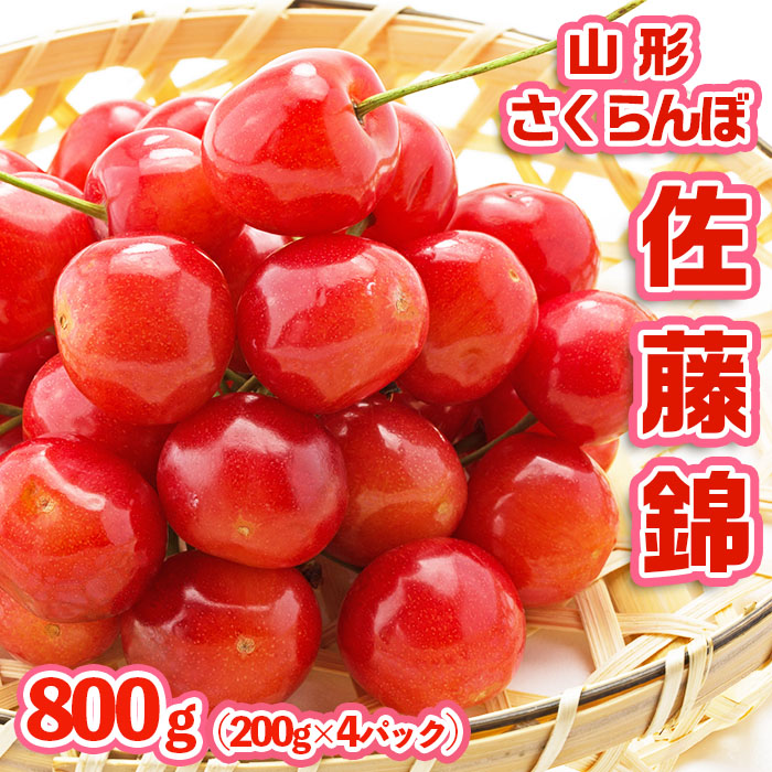 さくらんぼ 佐藤錦 秀L 800g(200g×4パック)  FZ23-001