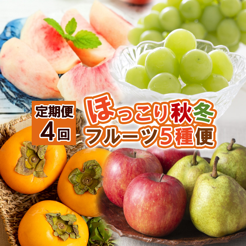 【定期便4回】ほっこり秋冬フルーツ５種便【令和8年産先行