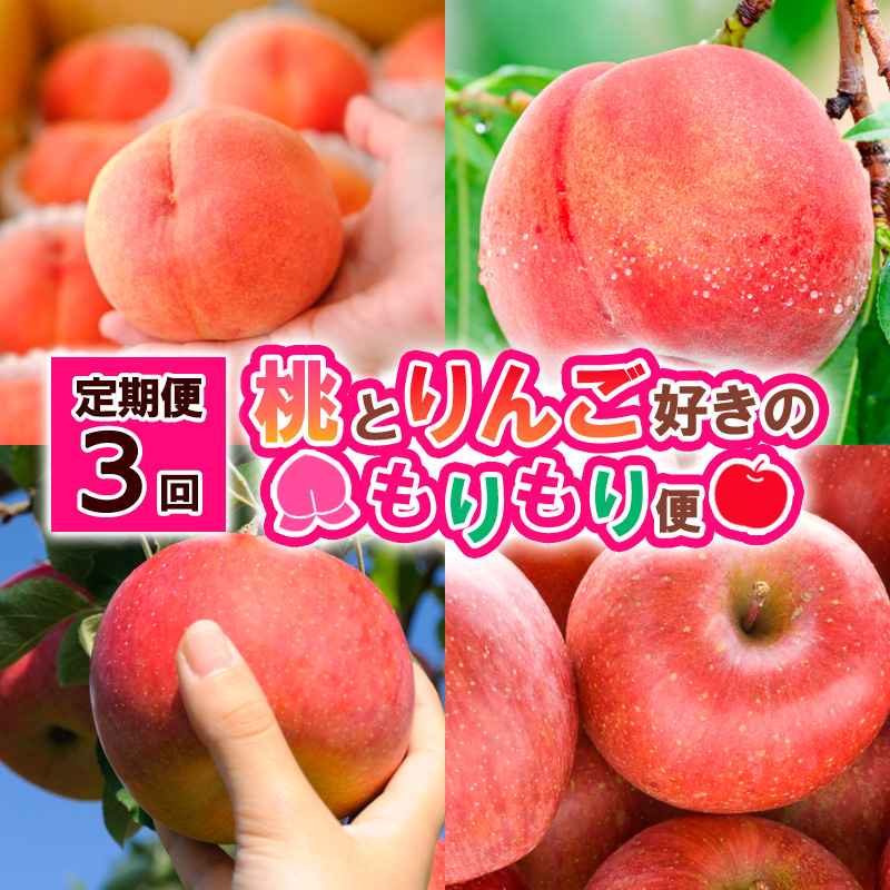 【定期便3回】桃とりんご好きのもりもり便 【令和8年産先
