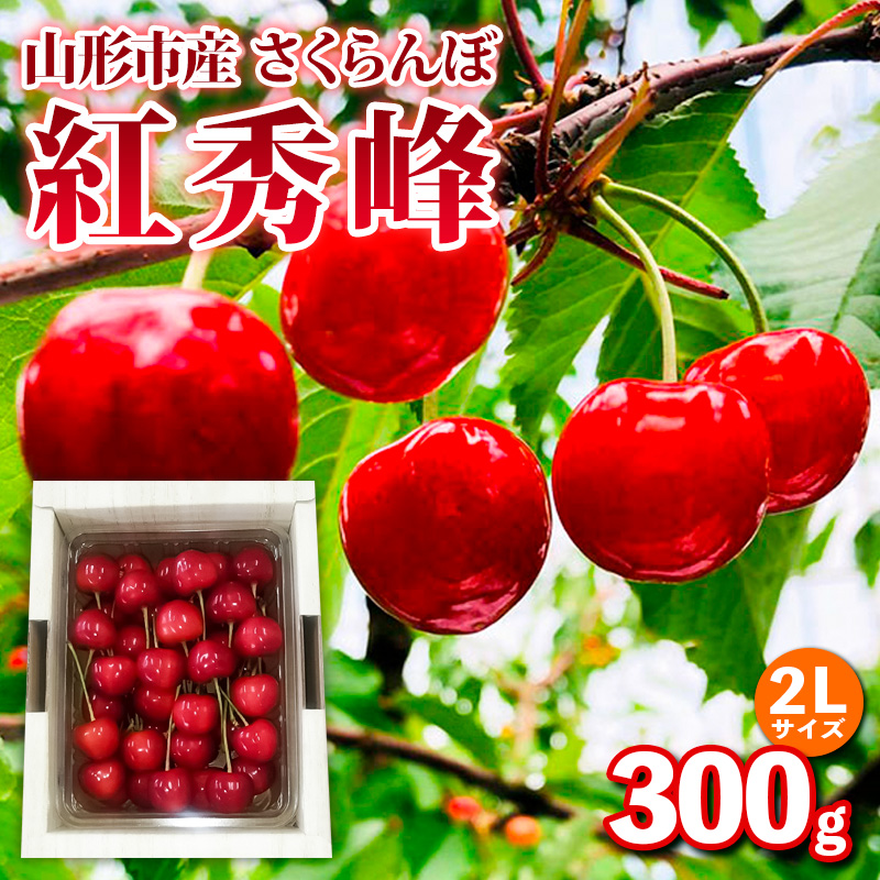 山形市産 さくらんぼ【紅秀峰】2Lサイズ 300g バラ詰め【令