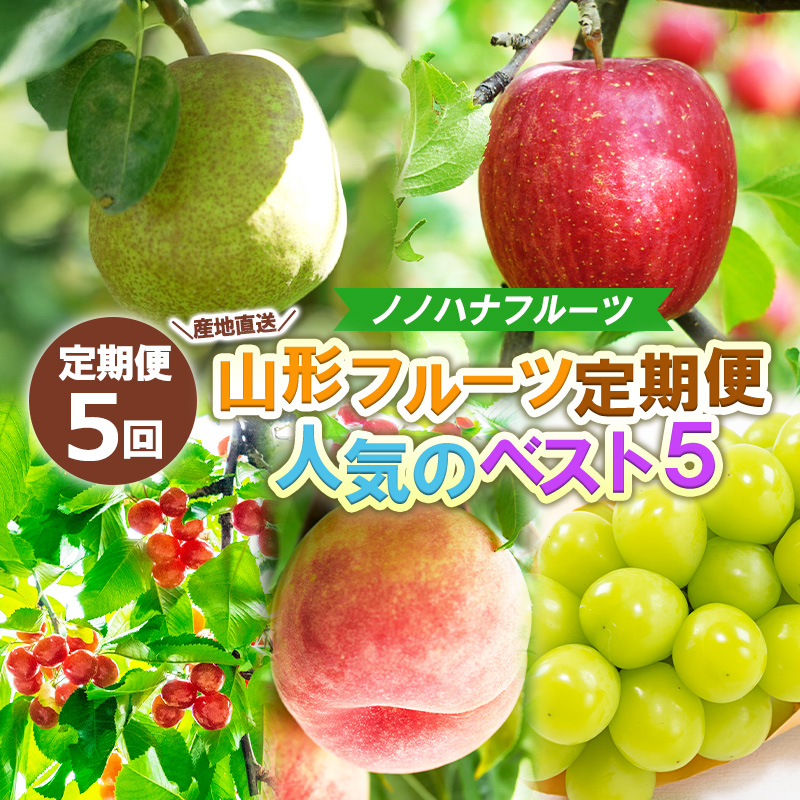 【定期便5回】産地直送 山形フルーツ定期便 人気のベスト5 