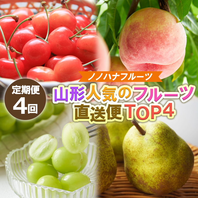 【定期便4回】ノノハナフルーツ 山形人気のフルーツ直送便