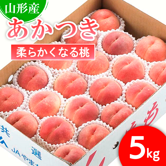 山形市産 もも(あかつき)5kg(16～20玉)[柔らかくなる桃] 【令