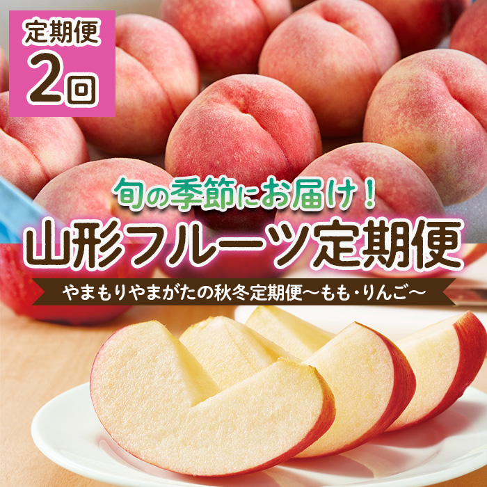 [定期便2回]やまもりやまがたの秋冬定期便〜もも・りんご〜 [令和6年産先行予約]FU22-002