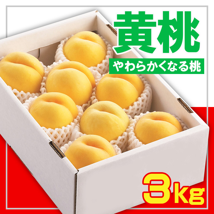 ☆フルーツ王国山形☆黄桃秀品 3kg [やわらかくなる桃]【令