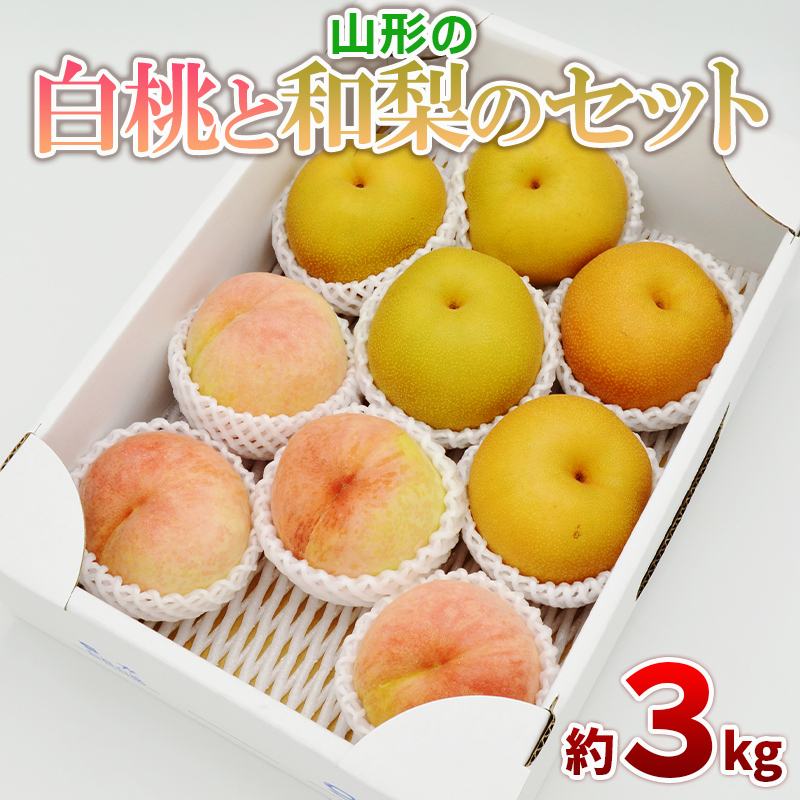 白桃と和梨の詰合せ 秀品 約3kg(6〜12玉)[令和8年産先行予約]FS24-817