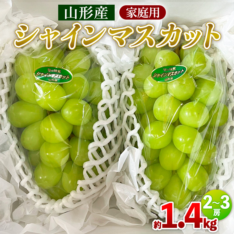 【家庭用】シャインマスカット 約1.4kg 2～3房 【令和8年産先