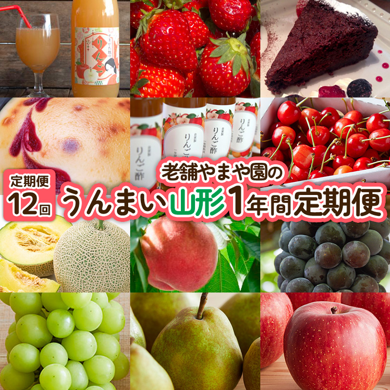 【定期便12回】老舗やまや園のうんまい山形１年間定期便 FY