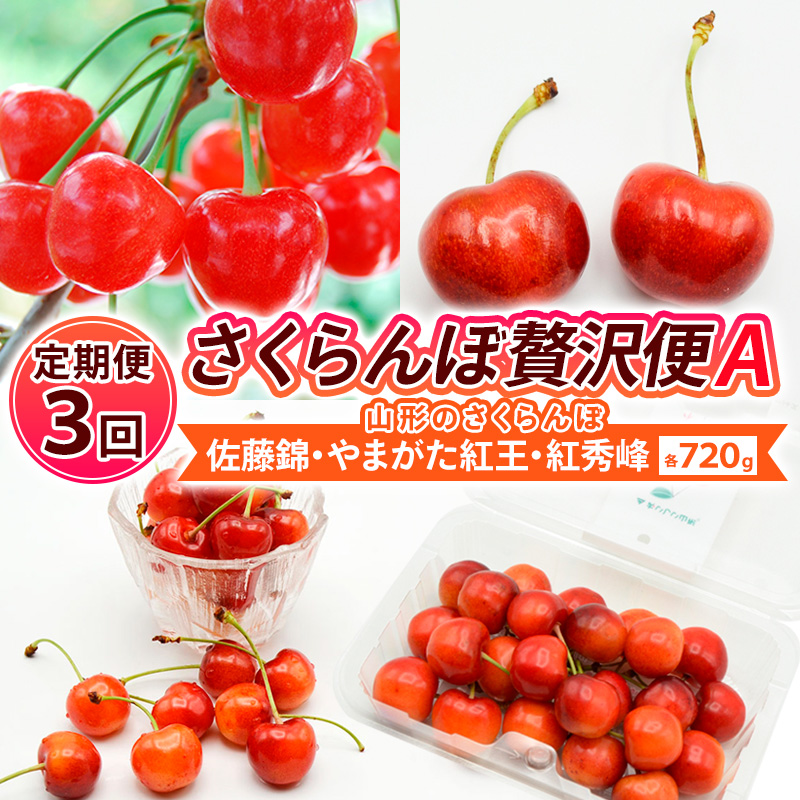 【定期便3回】【さくらんぼ贅沢便A】山形のさくらんぼ 佐