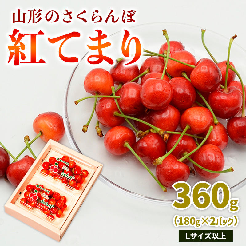 山形のさくらんぼ 紅てまり 360g Lサイズ以上 (180g×2パック)