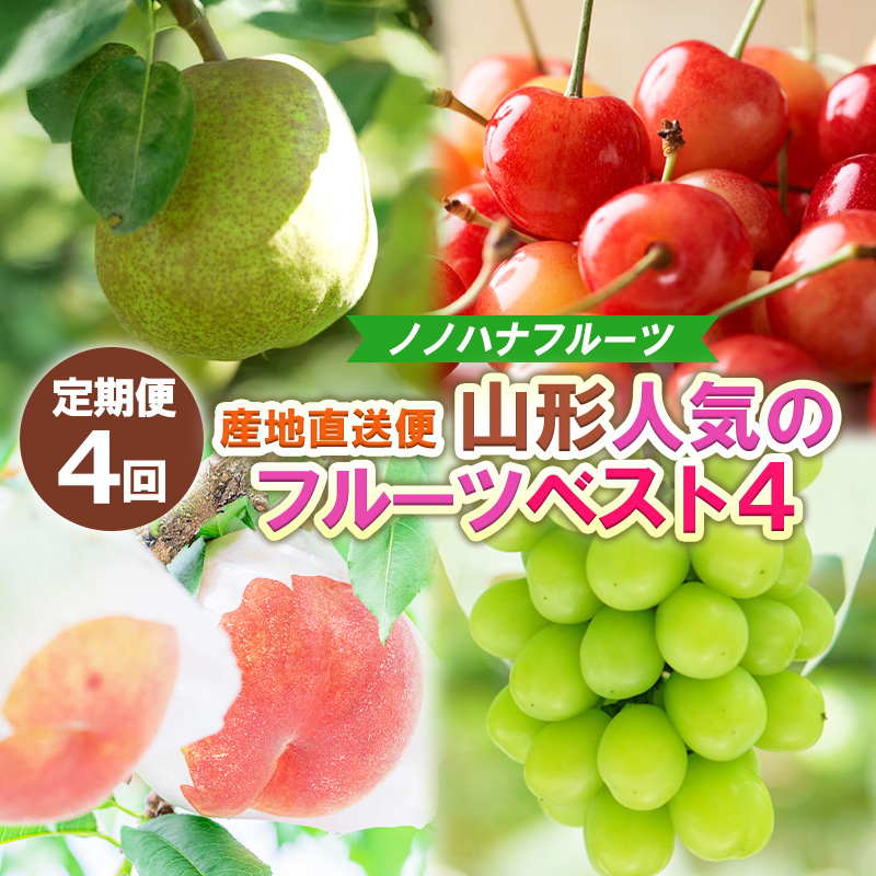 【定期便4回】産地直送便 山形人気のフルーツベスト4 FY25-33