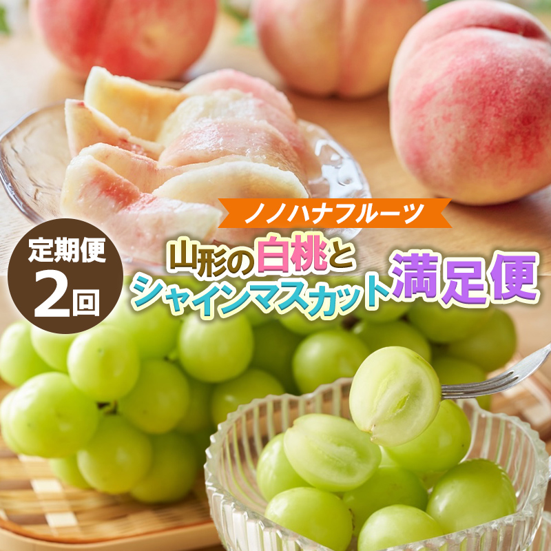 【定期便2回】山形の白桃4.5kgと大粒シャインマスカット1.8kg