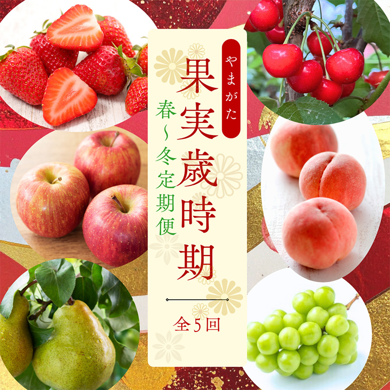 【定期便5回】やまがた果物歳時期 全5回定期便【令和8年産