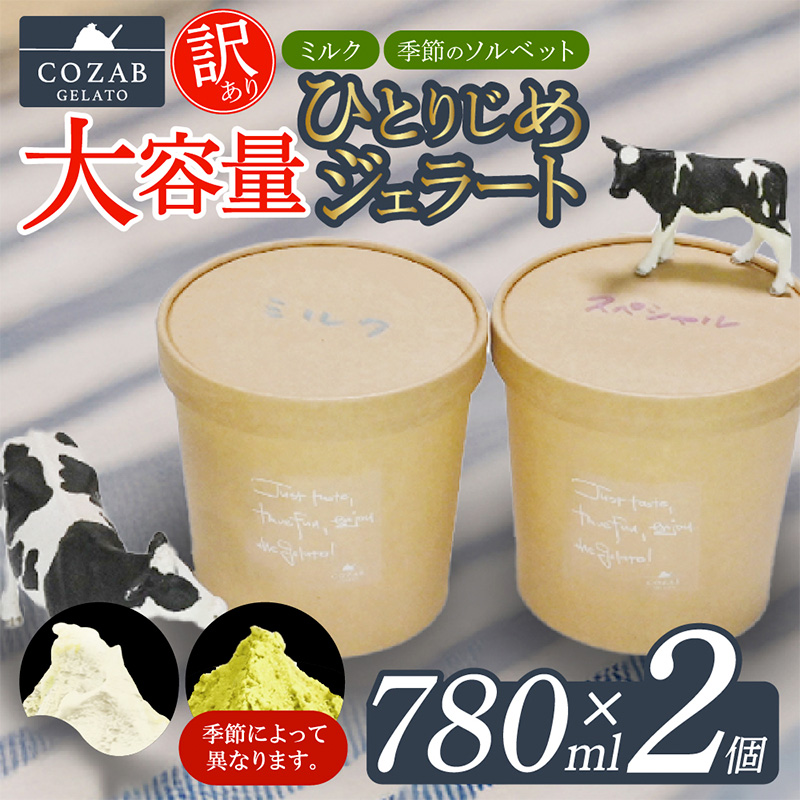 COZAB GELATO 訳あり 大容量 ひとりじめサイズ 2個セット FY25-276