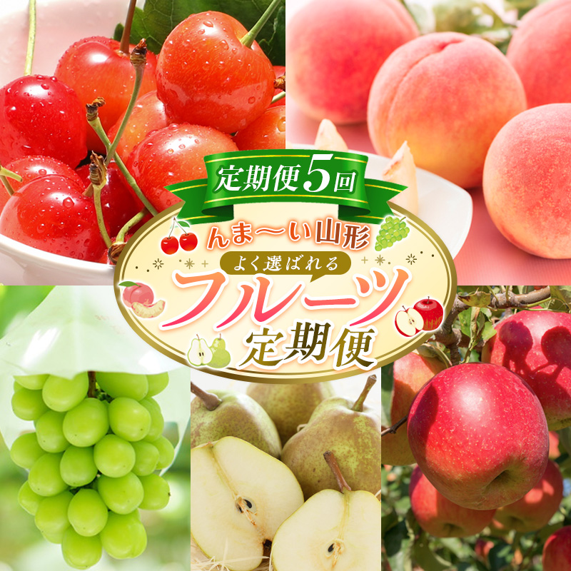 【定期便5回】☆んま～い山形☆ よく選ばれるフルーツ定期