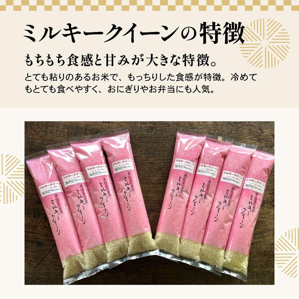 【 令和7年産 】 ミルキークイーン 2合 8袋 セット ( 1袋 300g ) 計 2.4kg 〔2025年10月中下旬頃～順次お届け〕2合 小分け 産地直送 農家直送 ブランド米 個包装 2025年産 産地直送 農家直送 米沢産 精米 米 お米 白米 お取り寄せ 送料無料 山形県 米沢市