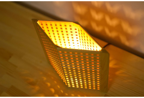 組子照明 机上型 「菱（ひし）」