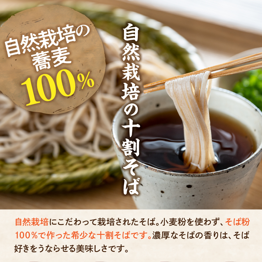 《 自然栽培 》 十割乾麺そば 3袋 計 600g ( 1袋 200g )  山形ちば吉 そば 蕎麦