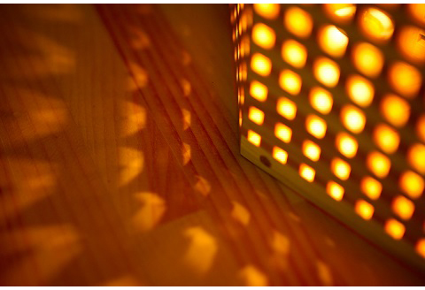 組子照明 机上型 「菱（ひし）」