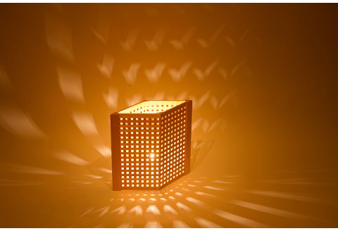 組子照明 机上型 「菱（ひし）」