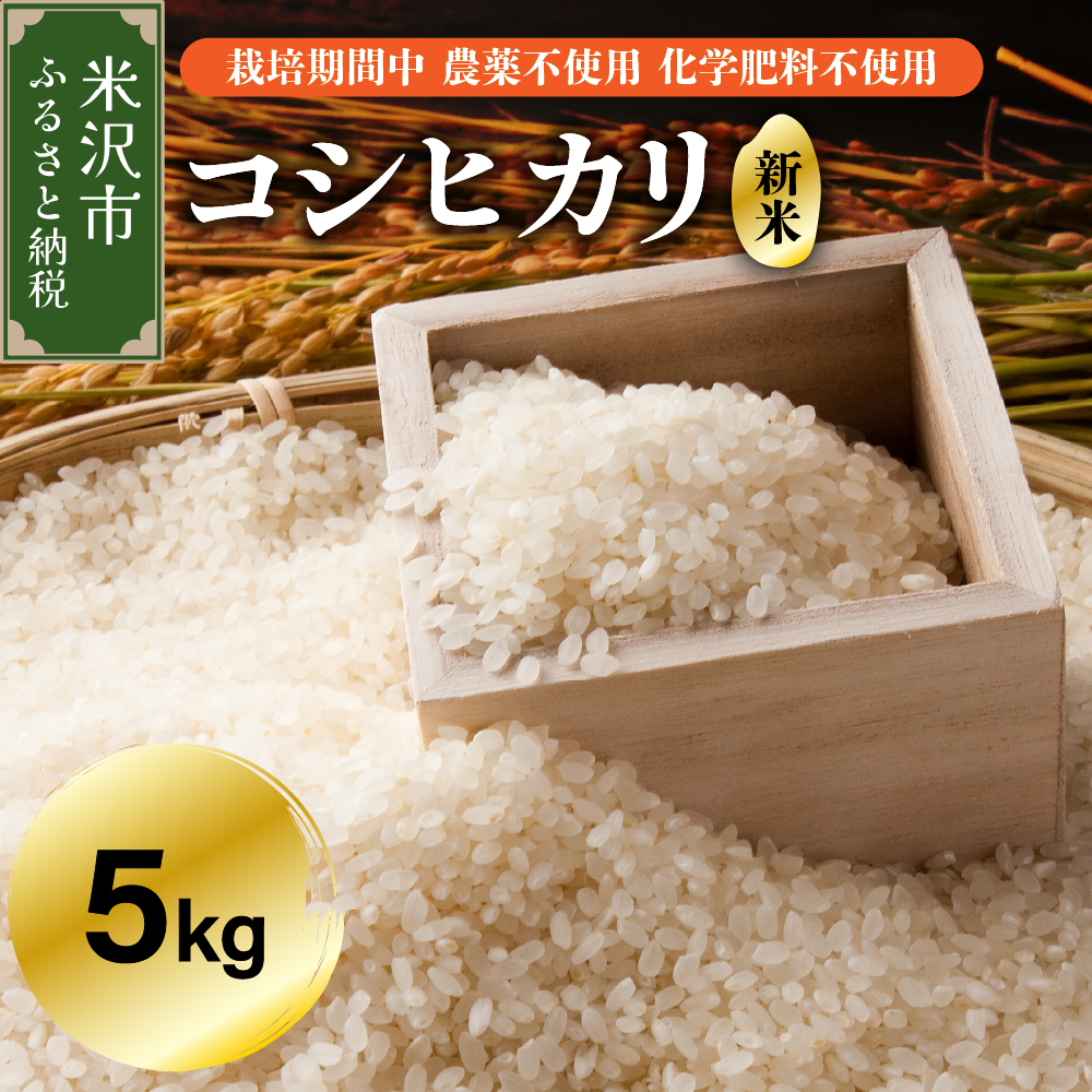 【 令和7年産 】 コシヒカリ 5kg 【栽培期間中農薬不使用・化学肥料不使用】 産地直送 2025年産