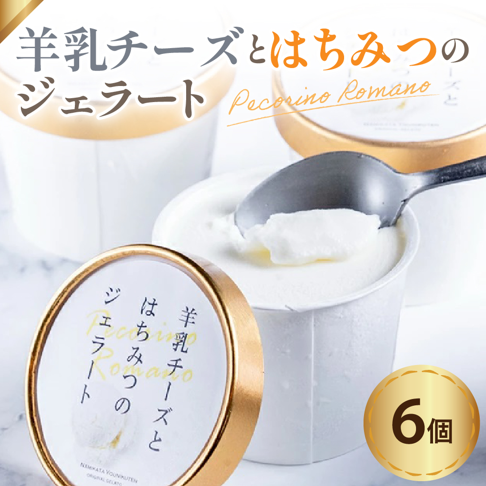 羊乳 チーズ と はちみつ の ジェラート 6個 ( 1個 120ml ) 羊乳チーズ はちみつ イタリア産 ペコリーノロマーノ