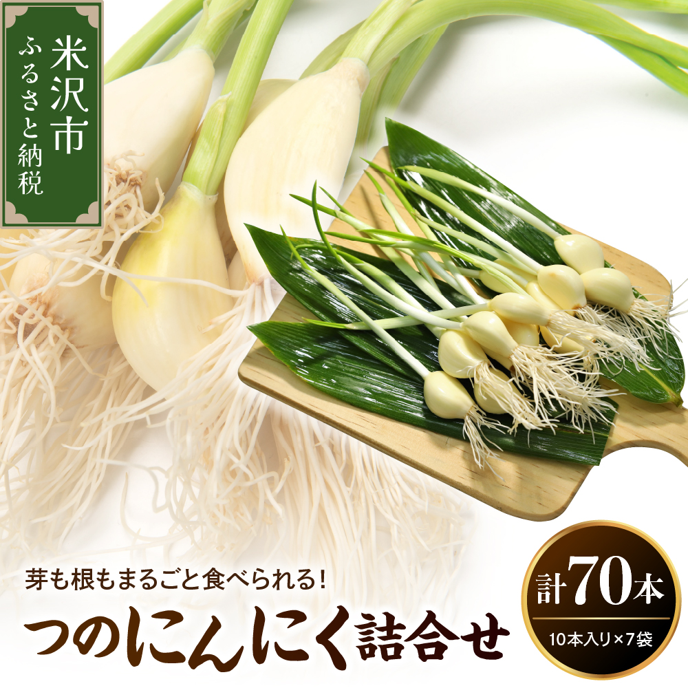 つのにんにく 詰合せ 7袋 ( 1袋 10本入り ) 計 70本 発芽にんにく にんにく 水耕栽培