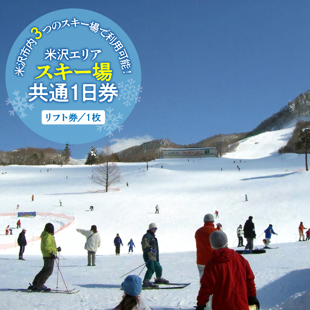 米沢エリアスキー場 共通1日券 ( リフト券 ) 1日券 リフト スキー場 共通券