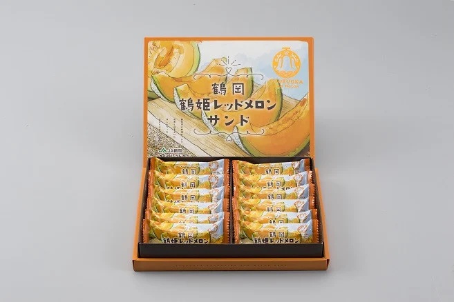 【つるおか名物コンテスト菓子部門：最高金賞】　鶴岡鶴姫レッドメロンサンド　12個入 × 2箱　K-735　鶴岡地区物産協同組合