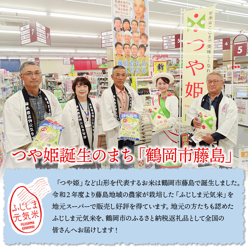 【令和7年産】【新米】【6ヶ月定期便】 特別栽培つや姫 ふじしま元気米 精米 10kg(5kg×2袋)×6回 【毎月発送】合計60kg