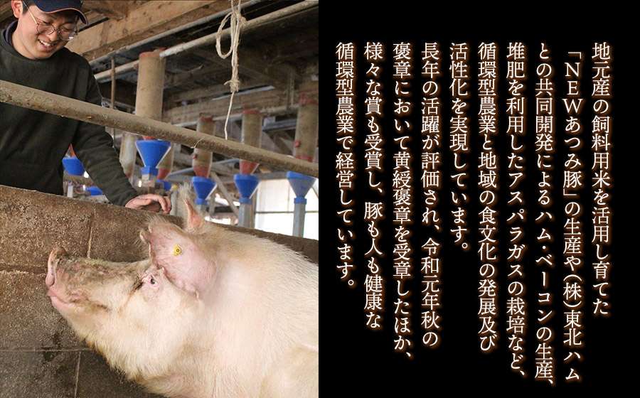 【数量限定】【2025年2月上旬仕込み】 黄綬褒章受章 「NEWあつみ豚」 生ハム原木（7～8kg）　株式会社五十嵐ファーム