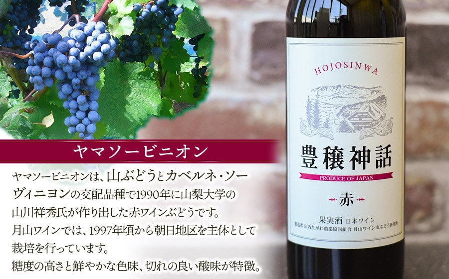 月山ワイン　豊穣神話　赤白セット　720ml×2本　K19-735