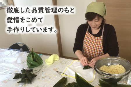 黄色い笹巻き「庄内恵巻」　個別包装の冷凍ちまき10個　糖みつ・青きな粉付き