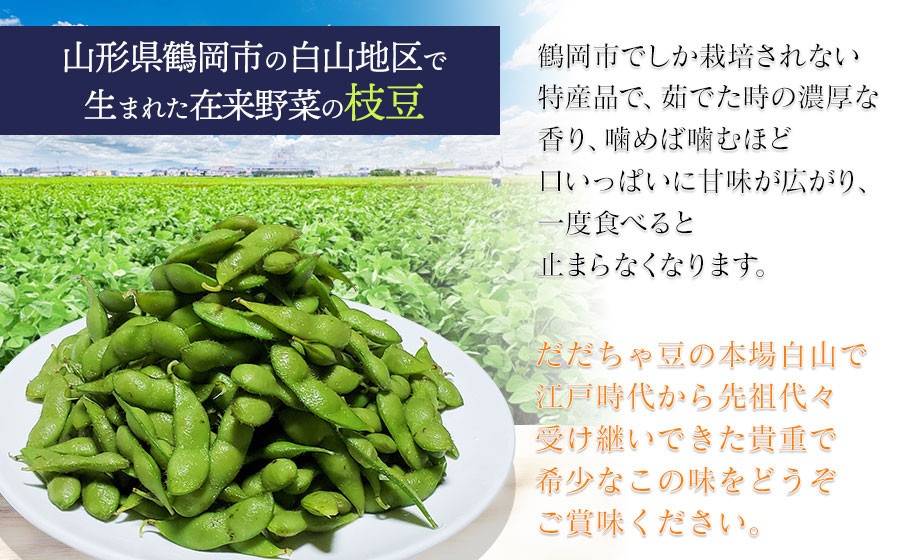 【令和8年産先行予約】【訳あり】本場白山産 白山だだちゃ豆【早生(わせ)】 2kg（500g×4袋）　農家 長四郎
