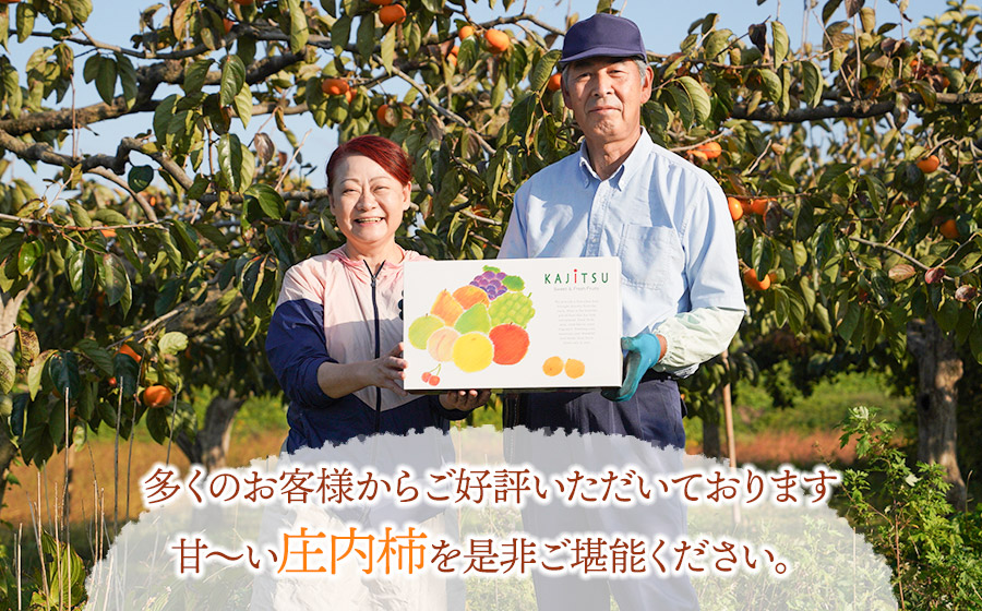【令和8年産先行予約】にこにこふぁーむのあまーい庄内柿　大玉ピカピカ特選　2L×6個（化粧箱入り）　糖度16度以上　K-843