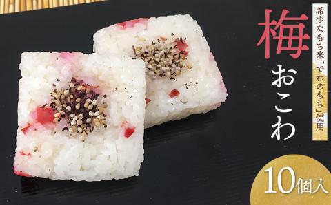 希少もち米(でわのもち)を使ったモチモチ食感の【梅おこわ10ヶ入】 A06-501