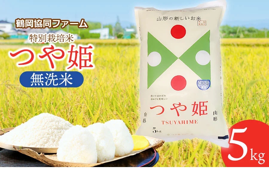 【令和7年産】【新米】 特別栽培米つや姫 無洗米 5kg (5kg×1袋) 山形県鶴岡産　鶴岡協同ファーム