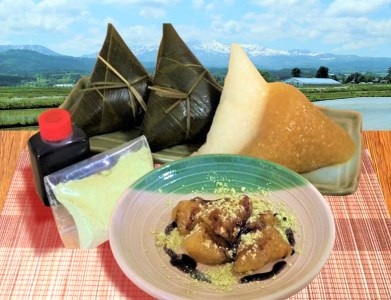 季節限定！！庄内の郷土料理『手作り笹巻』ミックス（黄・白）各10個（合計20個）セット　※きなこ・黒蜜付き　K-836　山形県鶴岡市　菅原農園