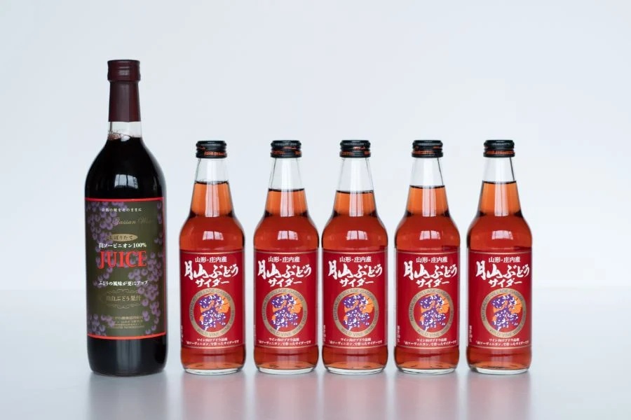 ご当地サイダー　月山ぶどうサイダー＆月山ぶどう果汁セット　K29-732