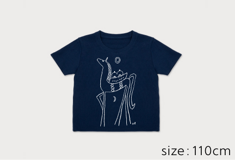 Spiber × 荒井良二　キッズTシャツ　"たびのうま"（こん) 110cm