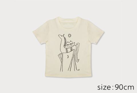 Spiber × 荒井良二　キッズTシャツ　"たびのうま"（みるく) 90cm