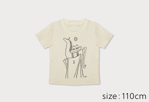 Spiber × 荒井良二　キッズTシャツ　"たびのうま"（みるく) 110cm