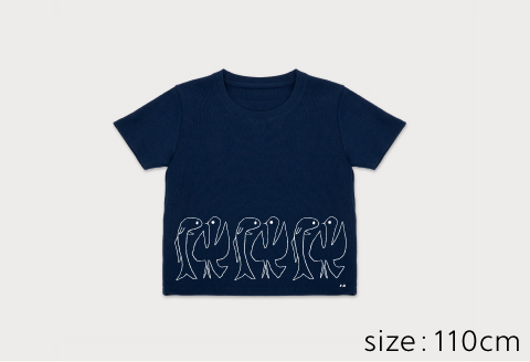 Spiber × 荒井良二　キッズTシャツ　"とりとさかな"（こん) 110cm