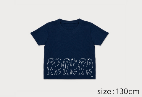 Spiber × 荒井良二　キッズTシャツ　"とりとさかな"（こん) 130cm