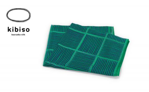 シルクストール「切手シート」グリーン  kibiso　鶴岡シルク(株)　E25-801