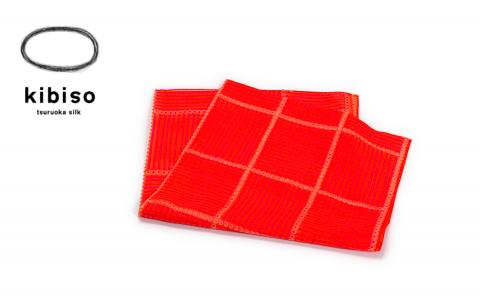 シルクストール「切手シート」オレンジ  kibiso　鶴岡シルク(株)　E25-802