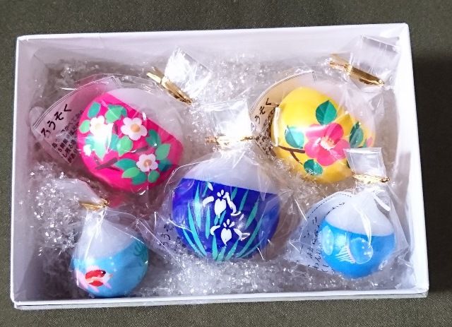 水に浮く絵ろうそく５点セット